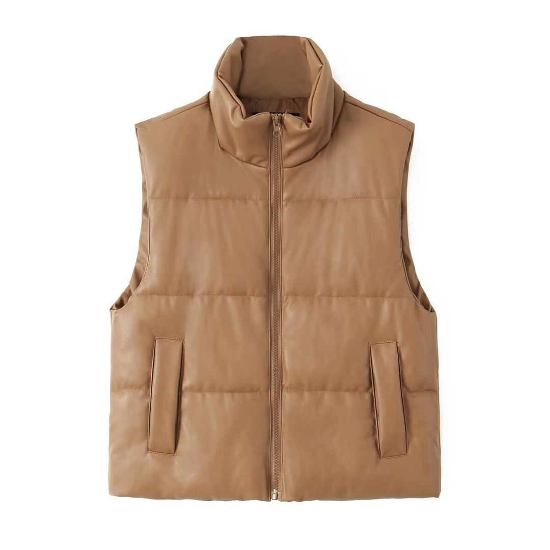 Quilted gilet for women with stand-up collar Lune London