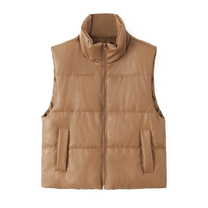 Quilted gilet for women with stand-up collar Lune London
