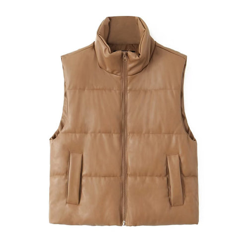 Quilted gilet for women with stand-up collar Lune London