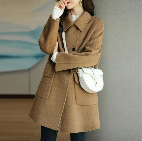 Lune London | Women's Double-Breasted Wool Coat with Classic Cut
