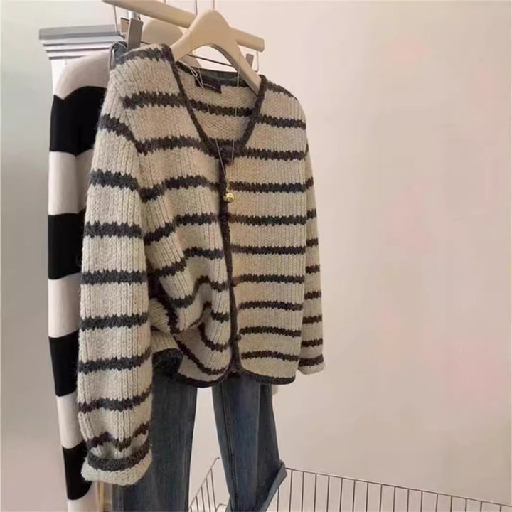 Boho style knit jacket for women with button placket and wide sleeves Lune London