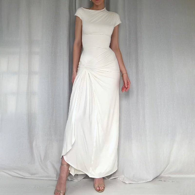 Ladies Elegant Maxi Dress Ruffles Lune London