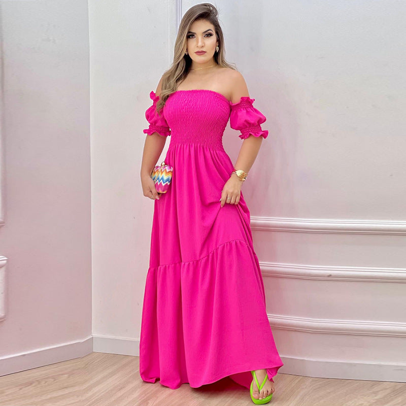 Chic & Stylish Off-Shoulder Design Maxi Dress for Women with Breezy Ruffles