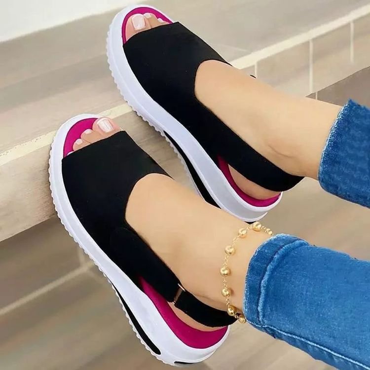 Colorful sandals for ladies with elastic heel Lune London