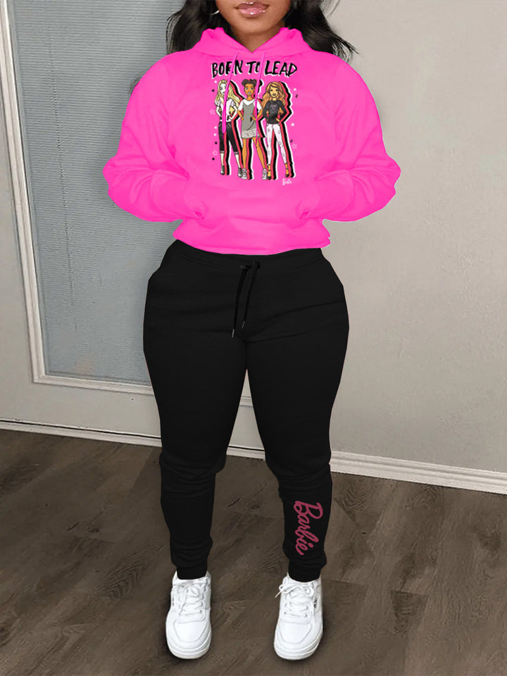 Women's hoodie and jogger set with inspiring Barbie motif Lune London