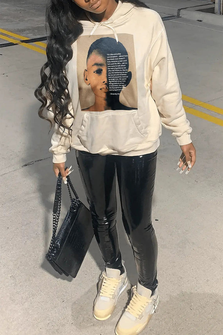 Hoodie for women with creative graphic print and innovative cut Lune London