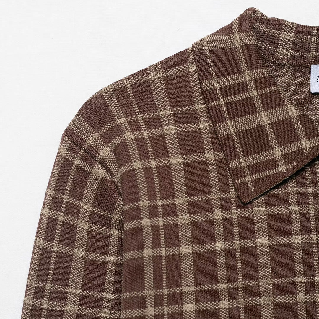 Plaid jacket for women with practical pockets and trendy collar Lune London