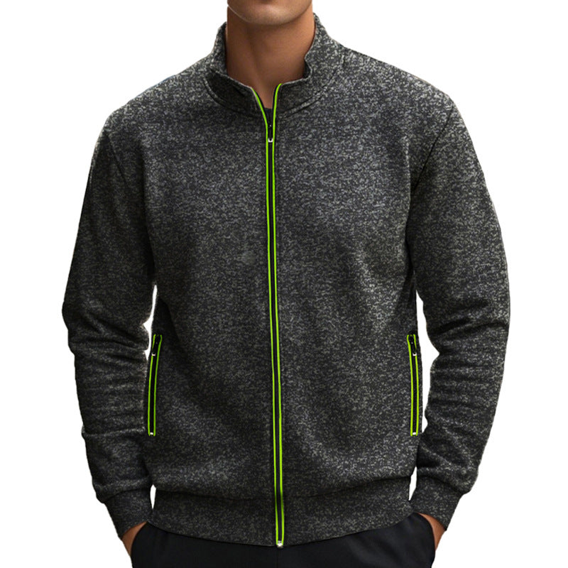 Men's leisure jacket with high collar and reflective zip details Lune London