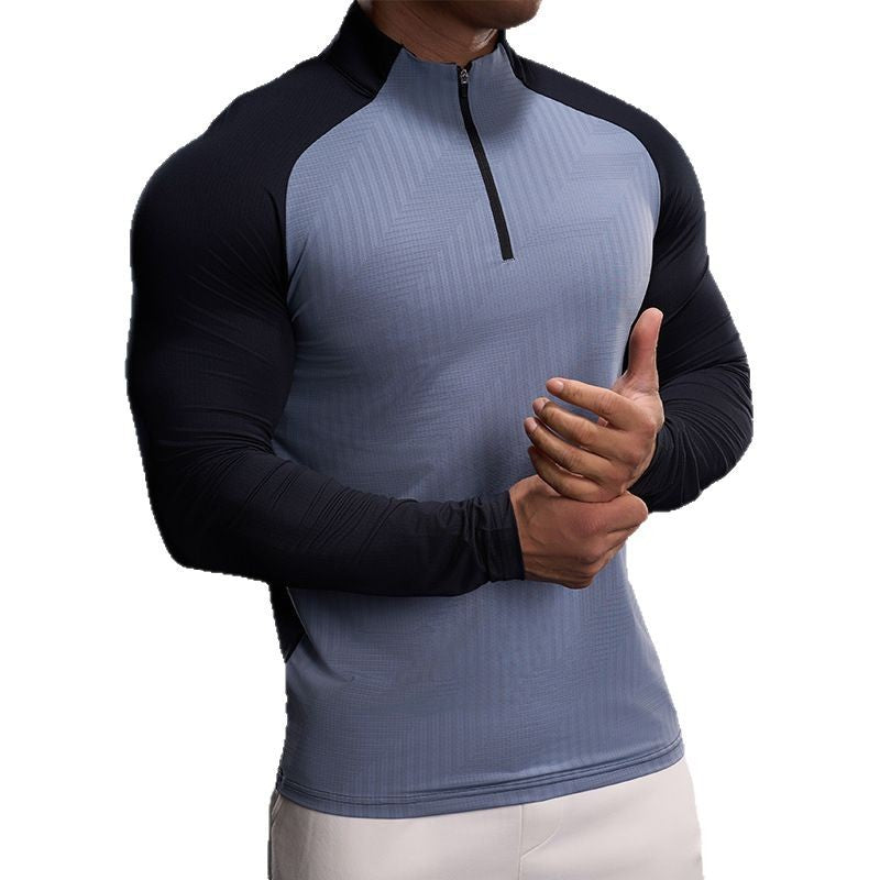 Men's Long Sleeve Sports Top with High Collar Lune London