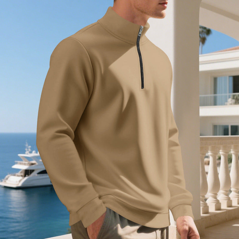 Sporty pullover for men with half-zip and breathable structure Lune London