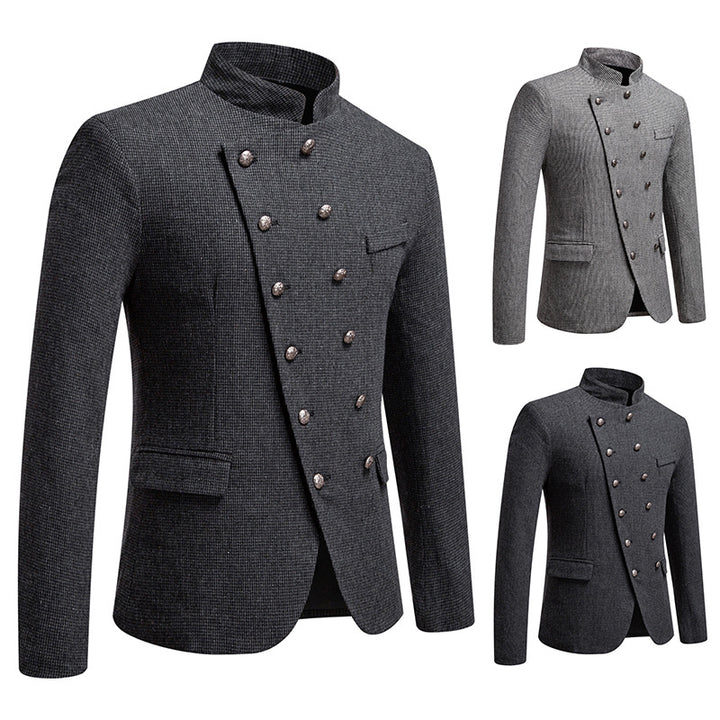Double-breasted men's blazer with a modern plaid pattern Lune London