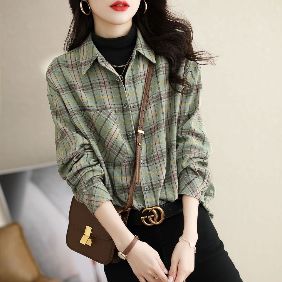 Blouse à carreaux décontractée pour femmes Chic & Stil