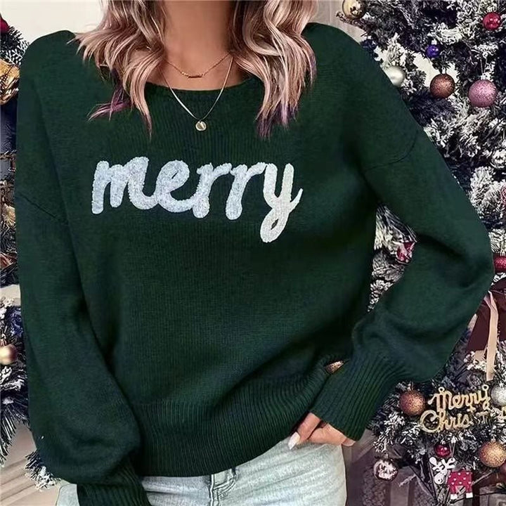 Ladies comfortable sweater with festive print Lune London