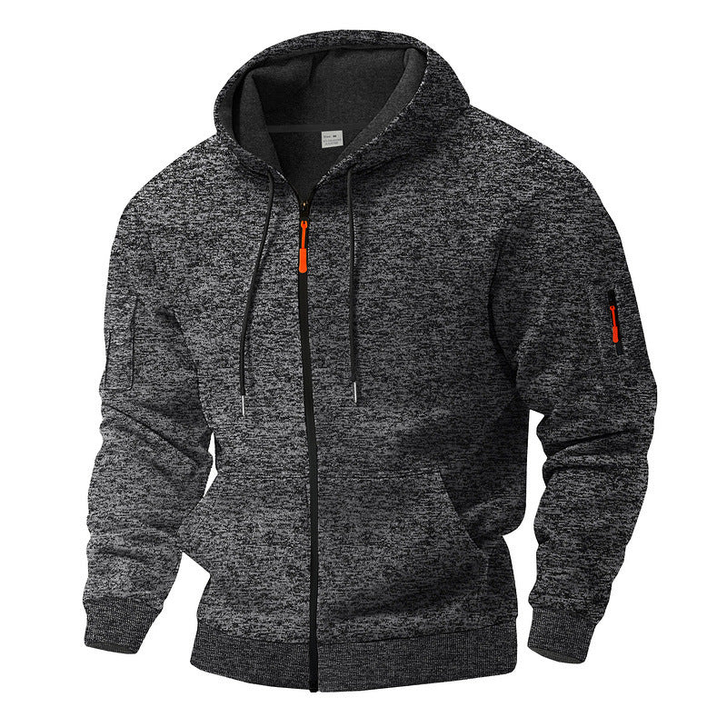 Sporty hoodie jacket for men with zip and practical pockets Lune London