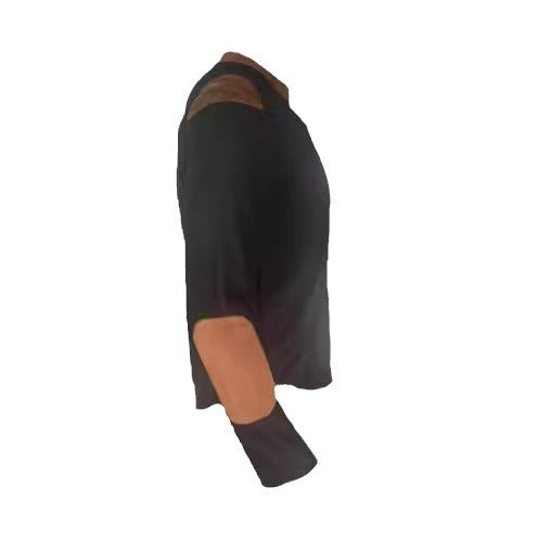 Men's Long Sleeve Henley Shirt with Textured Fabric and Contrasting Details Lune London