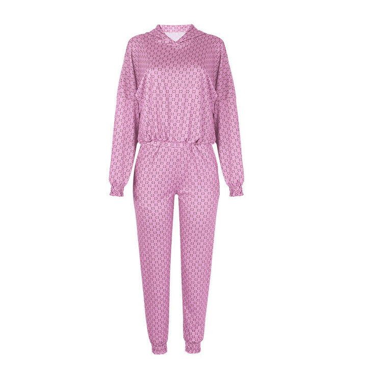 Ladies' sporty hoodie set with full pattern Lune London