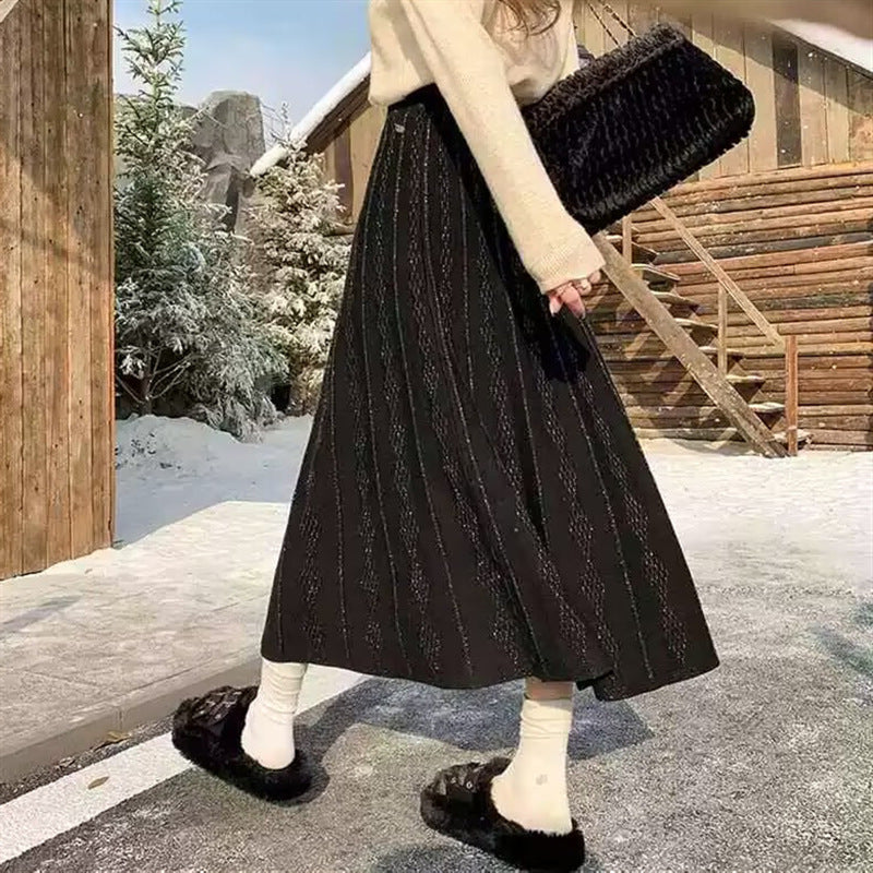Jupe Maxi Élégante pour Femmes avec motif de texture fine Chic & Stil