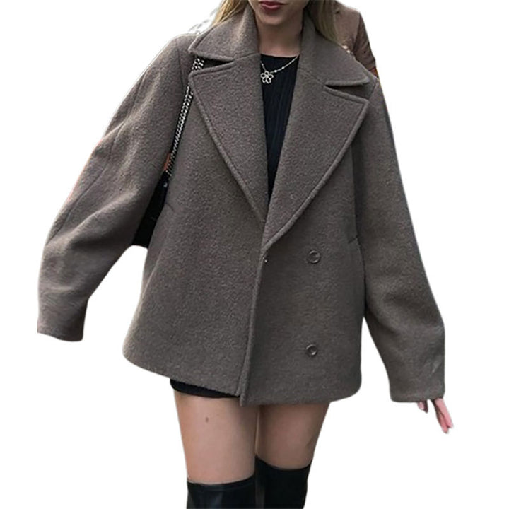 Ladies Oversized Wool Cardigan with wide sleeves and elegant Lune London lapels