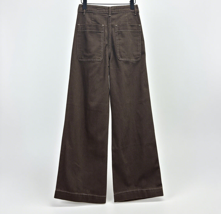 Women Loose Cotton Pants with High Waist and Practical Pockets Lune London