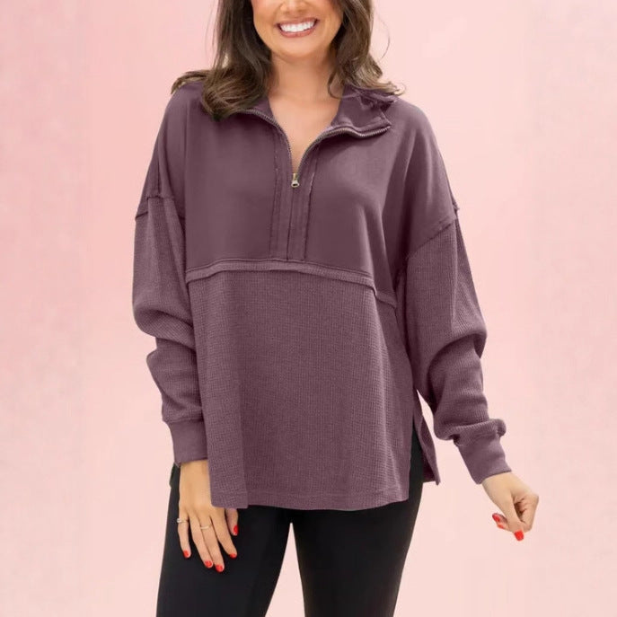 Pull femme décontracté avec fermeture éclair Lune London