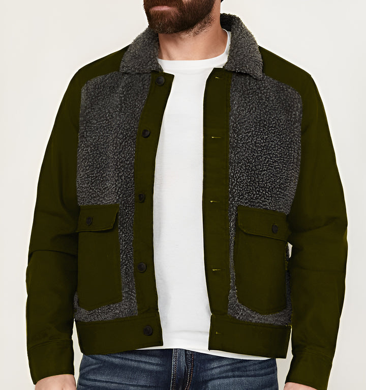 Versatile and stylish men's outer jacket with faux fur elements Lune London
