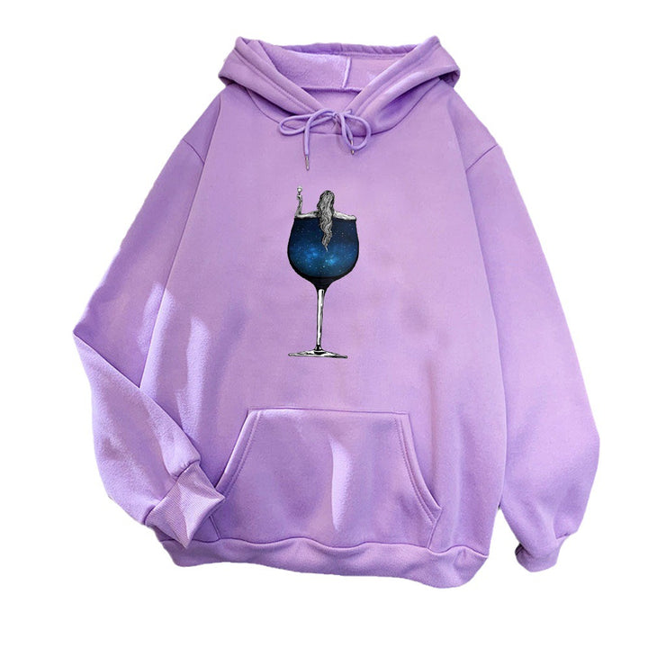 Women's hoodie with creative cocktail design Chic & Stil