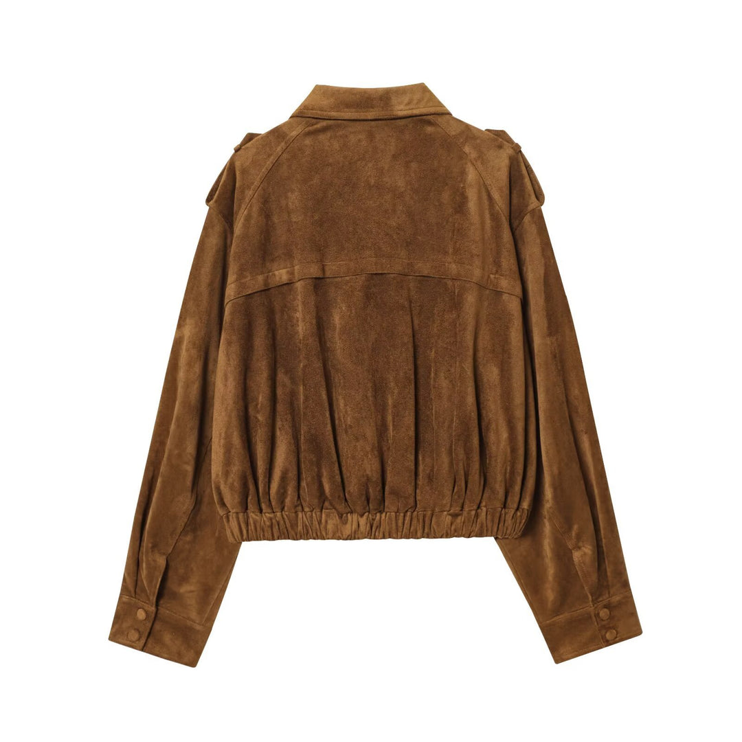 Trendy suede jacket for women with practical pockets Lune London