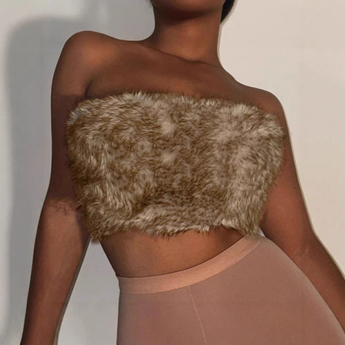 Ladies Bustier in elegant faux fur Lune London