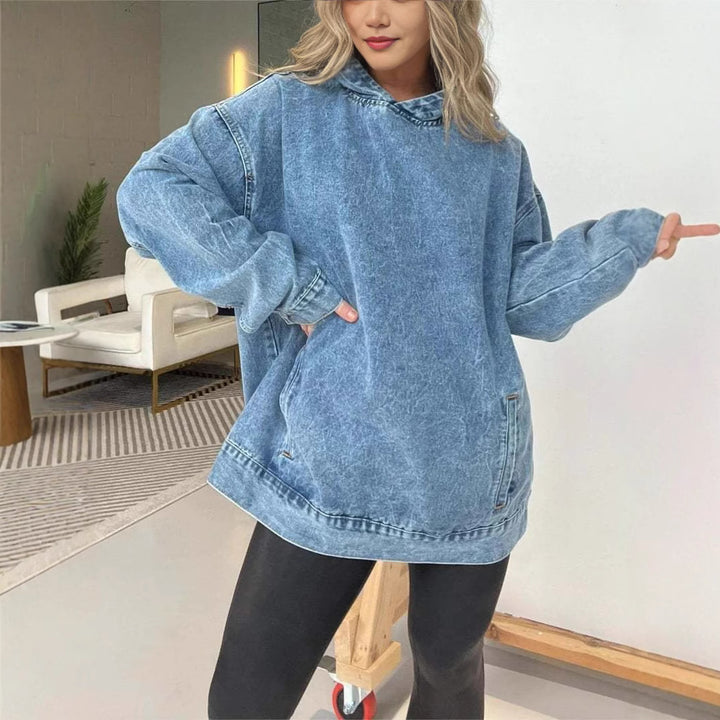 Casual denim hoodie for women Lune London