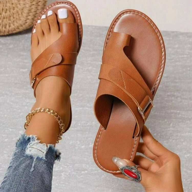 Women’s strap sandals with elastic strap and comfortable sole Lune London