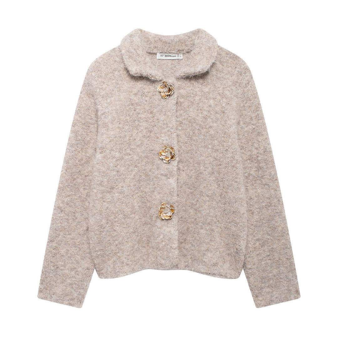 Elegant ladies cardigan with decorative button details Lune London