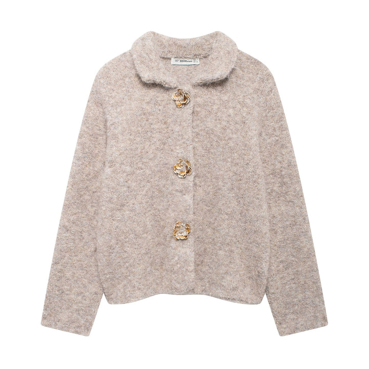 Elegant ladies cardigan with decorative button details Lune London