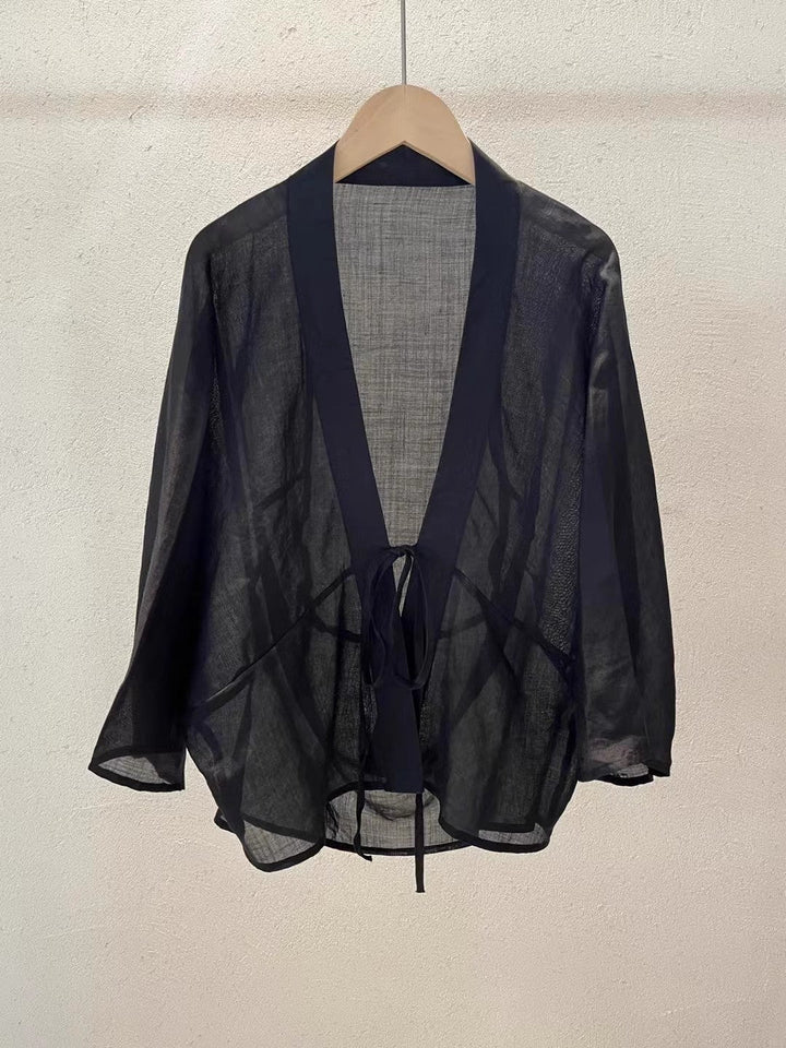 Women Lightweight Sheer Wrap Jacket Lune London