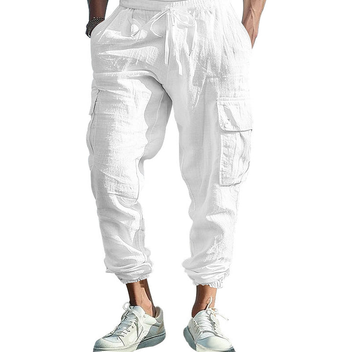 Casual cargo pants for men with elastic waistband and practical side pockets Lune London