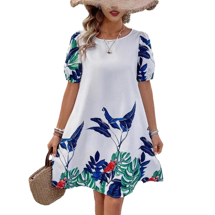 A-line dress for women with tropical print Lune London
