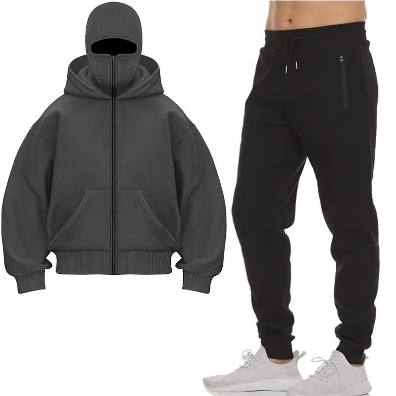 Women's hooded sweat jacket with practical continuous zipper placket and large pockets Lune London