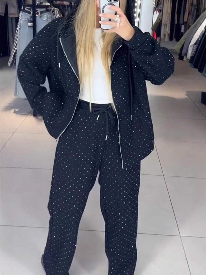 Chic Polka Dot Track Suit for Women