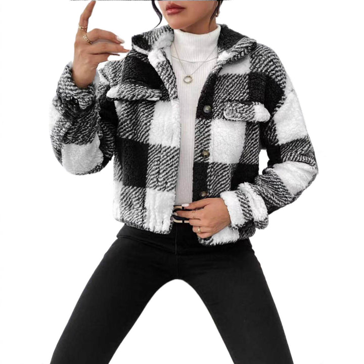 Short checked fleece jacket Lune London