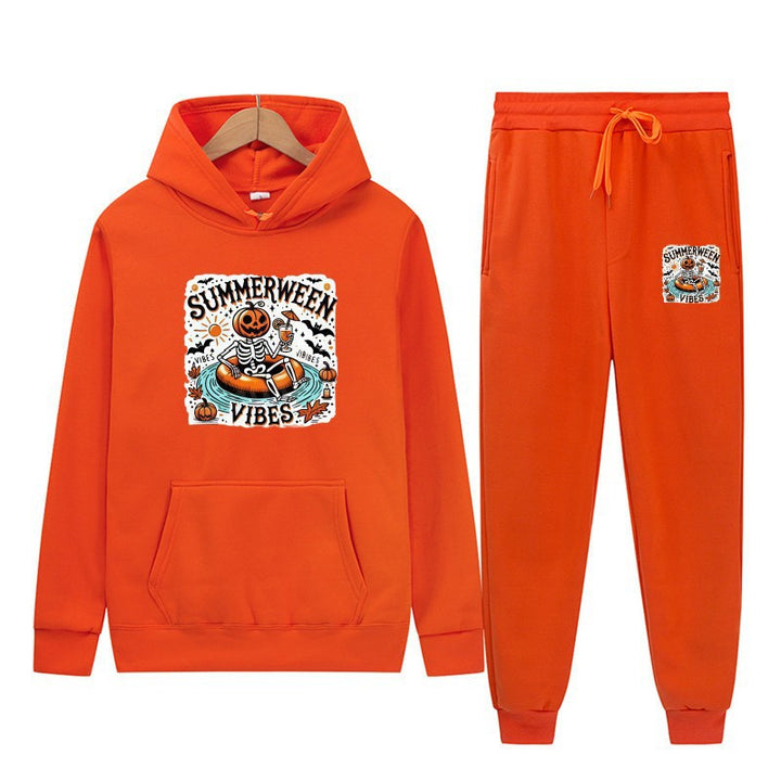 Women’s hoodie and jogging pants set with festive Halloween motif Chic & Stil