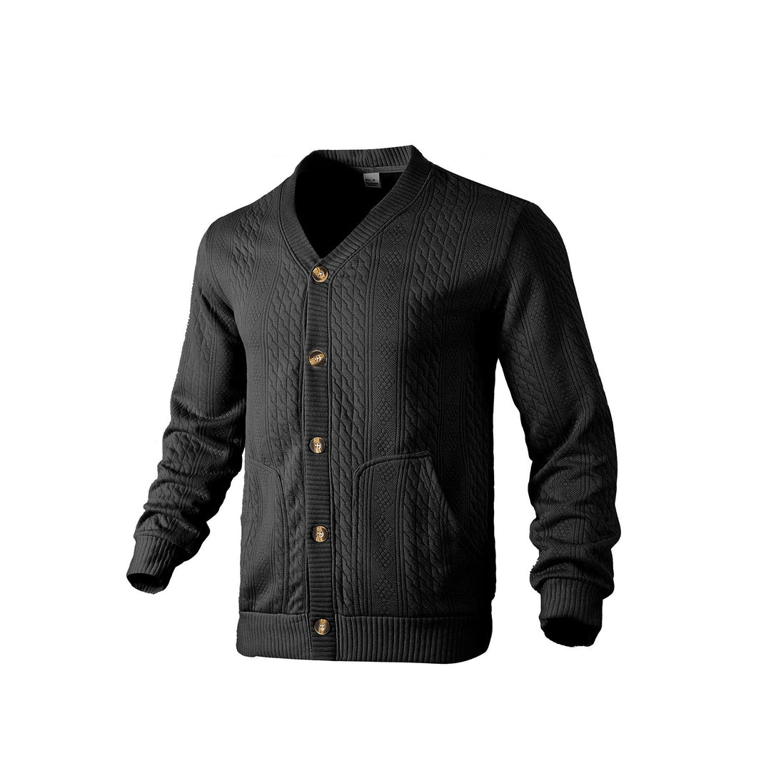 Men's knitted cardigan with creative cable pattern Lune London