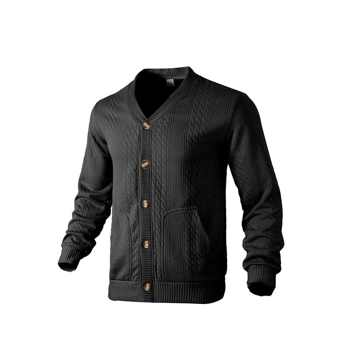 Men's knitted cardigan with creative cable pattern Lune London
