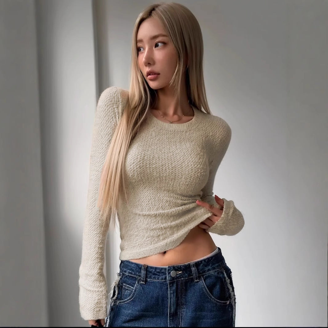 Top à manches longues pour femmes avec motif texturé et coupe décontractée Chic & Stil