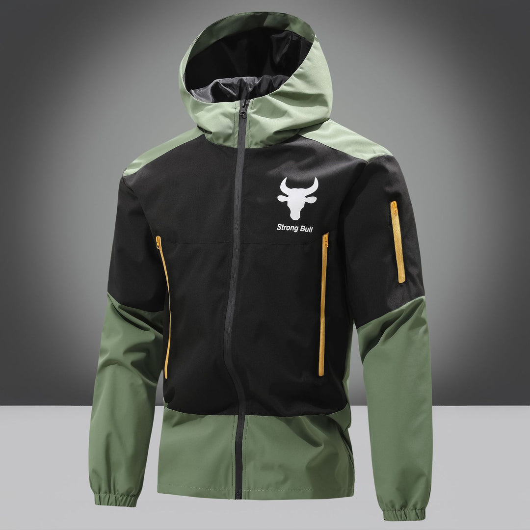 Functional jacket for men in waterproof material with practical zipped pockets Lune London