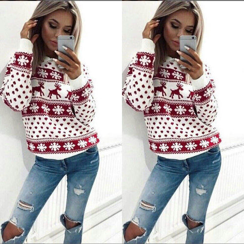 Lady Sweatshirt with winter Norwegian pattern Lune London