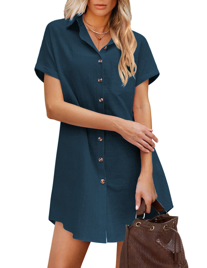 Shirt dress for women with trendy collar and practical button closure Lune London