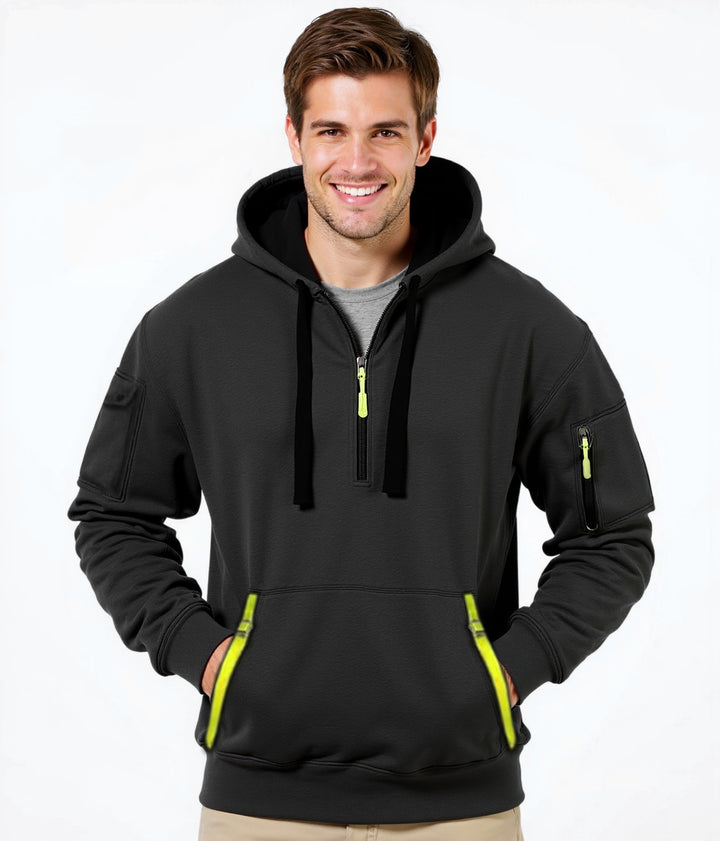 Men's trendy hoodie with versatile pockets and modern zipper Lune London