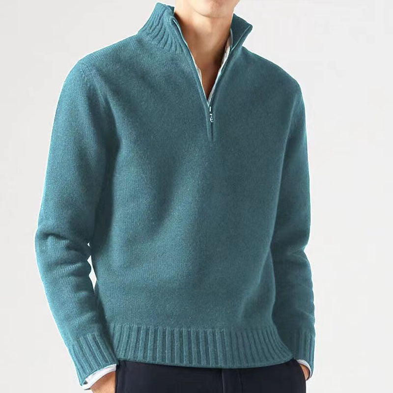 Men's sweater with high collar and modern zipper Lune London