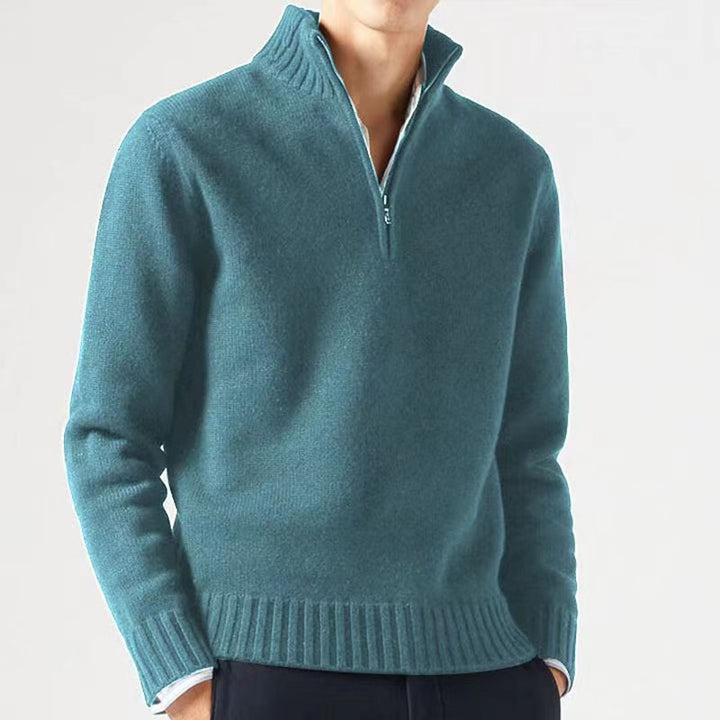 Men's sweater with high collar and modern zipper Lune London
