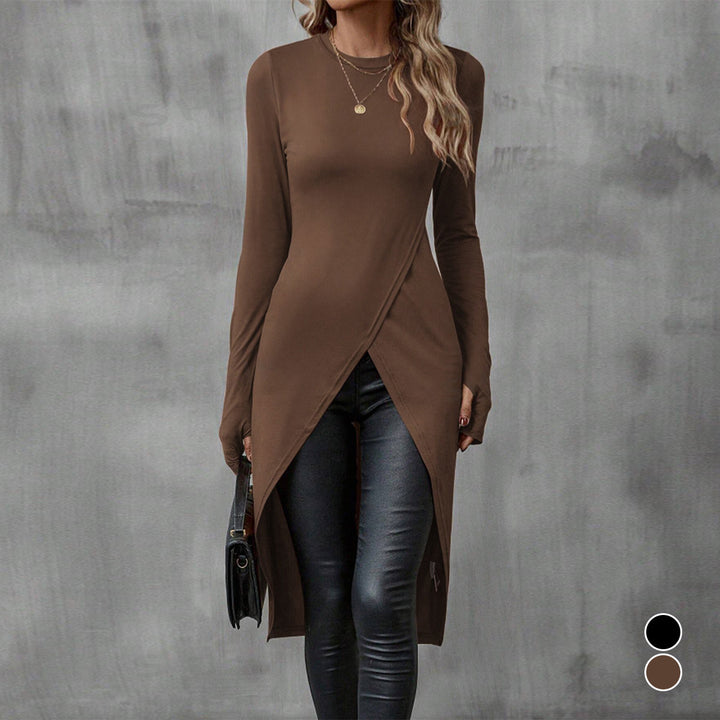 Ladies elegant long sleeve with sophisticated wrap look Lune London
