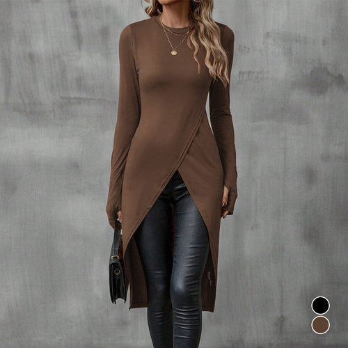 Ladies elegant long sleeve with sophisticated wrap look Lune London